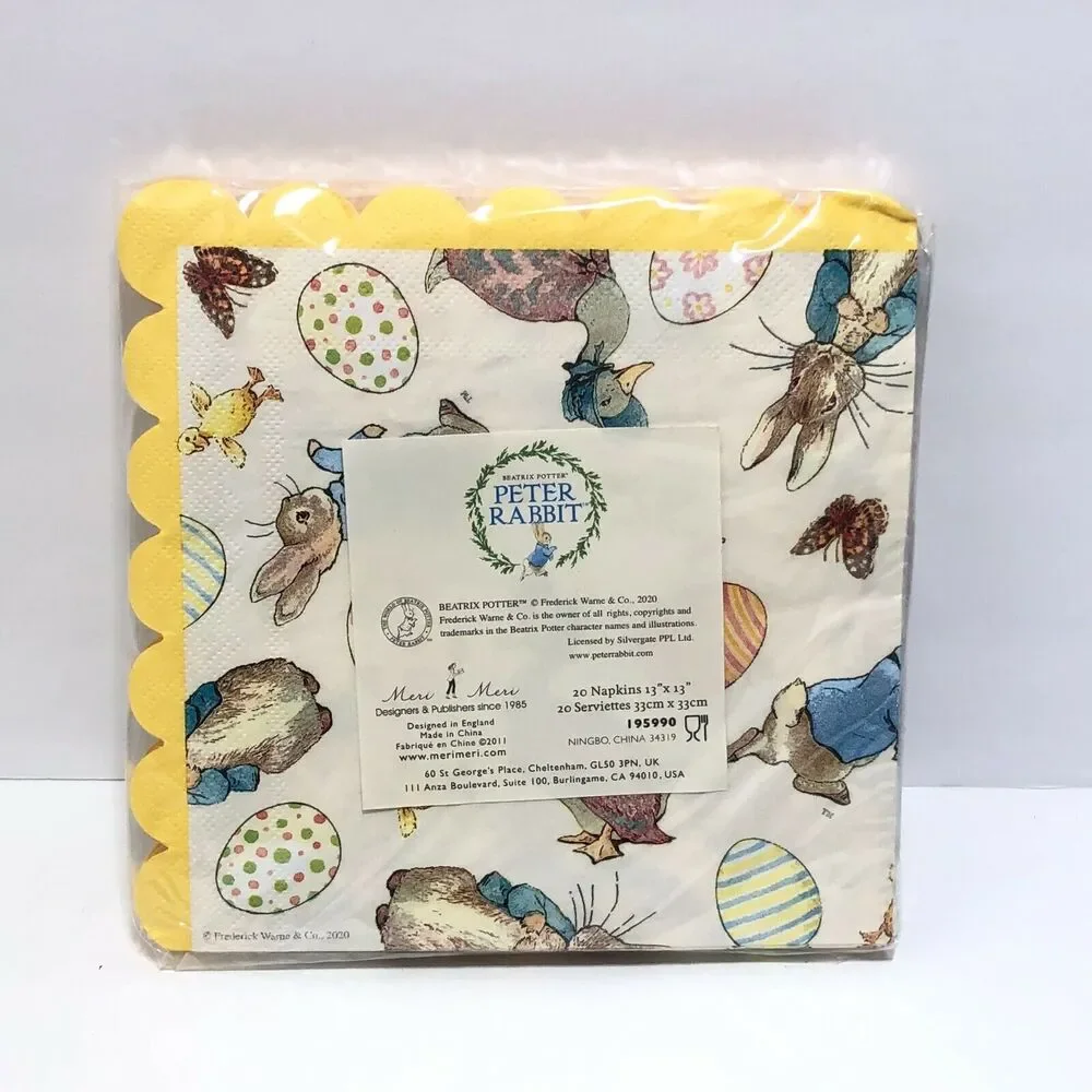 Beatrix Potter Peter Rabbit 12 Paper Plates & 20 Napkins Easter Party Meri Meri